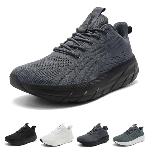 Wizshoe Zapatillas Running Hombre Mujer Pies Anchos Unisex GrisOscuro 45EU