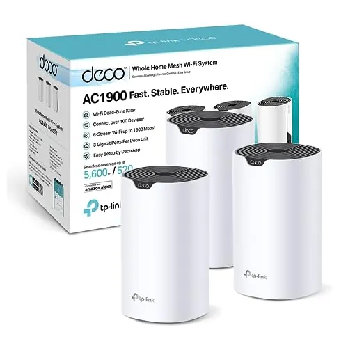 TP-Link Deco S7(3-Pack)-Sistema WiFi 5 Mesh, AC1900, Repetidor WiFi, 520 m²