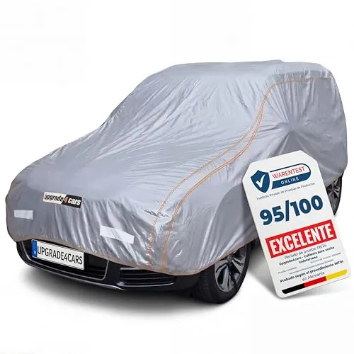 Upgrade4cars Funda Coche Exterior Versión 2026 Impermeable | Funda Completa para Todo el Año | Lona Universal para SUV - M (455 × 190 × 150 cm)