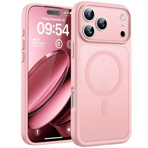 TOCOL Funda para iPhone 17 Pro, Compatible con MagSafe, Rosa Claro