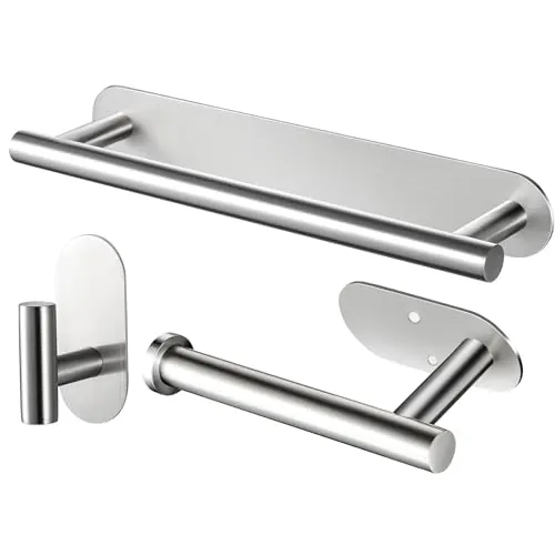 RUICER Toallero + Portarrollos para Papel Higiénico + Ganchos Adhesivos