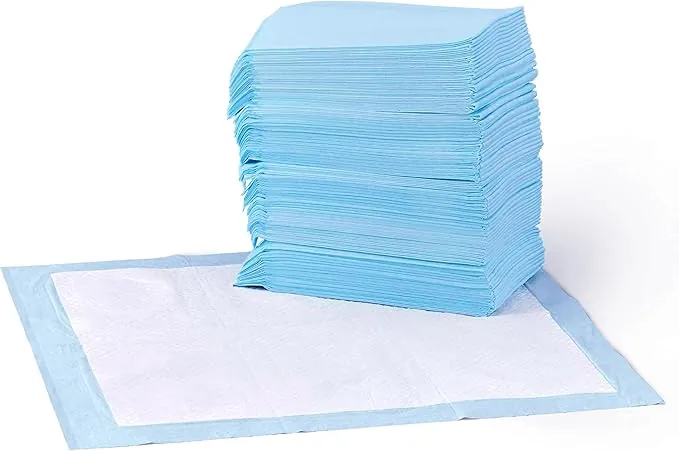 Amazon Basics Almohadillas de adiestramiento de Perros y Cachorros, diseño de 5 Capas a Prueba de Fugas con Superficie de Secado rápido, Regular, 50 Unidades, Azul