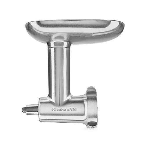 KitchenAid Set Picadora de Carne y Embutidora para Robots de Cocina, 3 Placas de Picado, 2 Tubos para Embutir, Bandeja Extraíble, Construcción en Metal