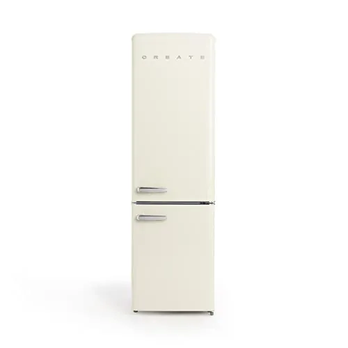 CREATE / FRIDGE STYLANCE/Frigorífico Combi 244L Blanco roto/Diseño y estilo Retro Vintage. Materiales resistentes. Práctica y funcional. 90W