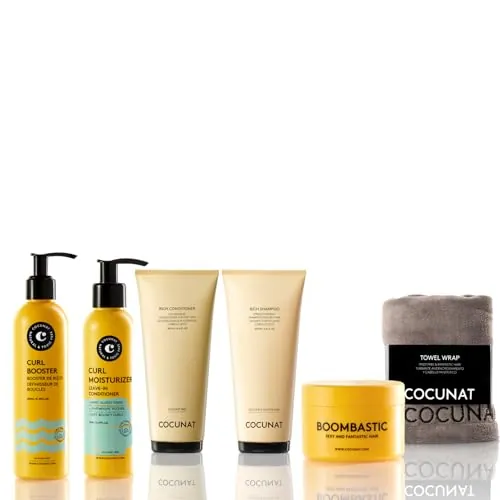 COCUNAT Plan Nutrición y Volumen para Rizos Pack Método Curly con Turbante