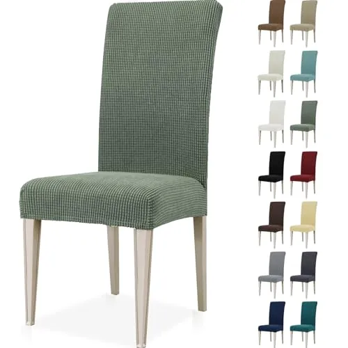Ystyle Fundas Sillas De Comedor Pack 4, Fundas para Sillas Ajustables, Funda para Sillas Elástica, Cubre Funda Protectora Sillas Lavables para Banquetes Hogar Restaurante Hotel, Verde Claro