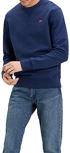 Levi's New Crew Sudadera Hombre, Blue, M