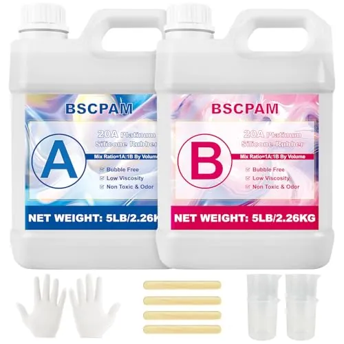 20A Silicona para Moldes,4000ml Silicona Liquida Translúcido,Mezclado 1:1 de Caoutchouc de Silice para Moldes de Curado Rápido para Artesanías de Jabón a Mano, Velas, Moldes de Resina