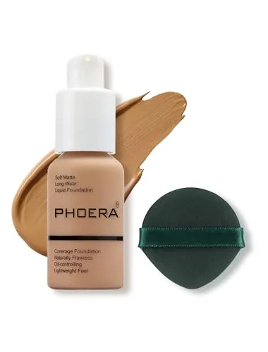 Base de Maquillaje Líquida Cobertura Total, Acabado Mate Natural, 30 ml