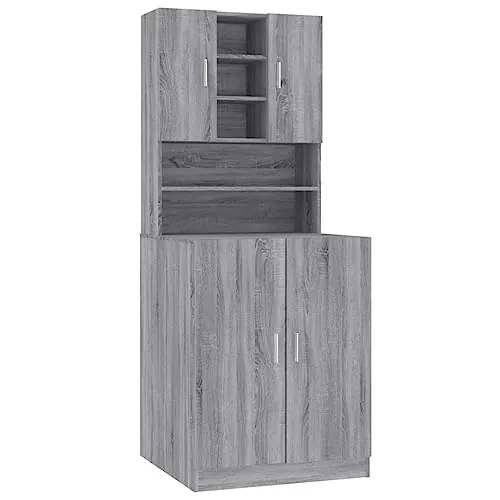 vidaXL Armario para Lavadora Madera contrachapada Gris Sonoma