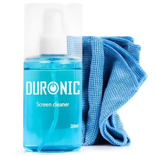 Duronic SCK101 Spray Limpiador de 200ml para Pantallas LCD TFT LED Plasma OLED 4K TV iPad Smartphone para Ordenadores portátiles y Lentes de cámaras y Gafas – Kit de Spray y paño de Microfibra