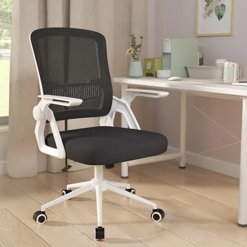 naspaluro Silla Escritorio Ergonómica Negro Blanco para Hogar y Oficina