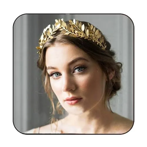 Evlry Accesorio de diadema de diosa griega, tiara de hoja y corona para mujeres y niñas, talla única, Aleación, Sin piedra preciosa