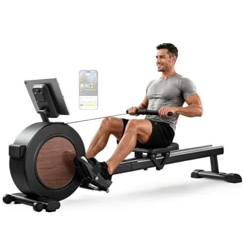 UMAY Máquina de Remo para Casa, 16 Niveles de Resistencia,con App | LCD,Rowing Machine Magnético Súper Silenciosa, Mquina De Remo Profesional Gym En Casa,Fácil de Montar
