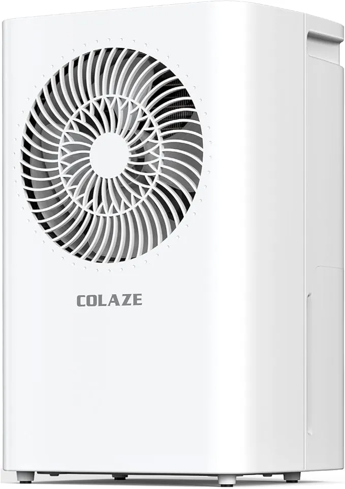 COLAZE Deshumidificador, 12L/día Deshumificadores de humedad, Deshumidificador Eléctrico Silencioso, Drenaje Continuo, 24H Timer, Ideal para, Baños, Dormitorios, Sótanos