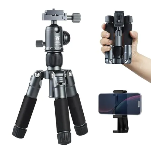 SIRUI Mini Trípode para Cámara con Rótula de Bola de 360 ° Aleación de Aluminio 20"/ 50cm, Soporte de Trípode de Mesa para DSLR, Cámara, Teléfono, Cargado hasta 22libras - AM-TT50