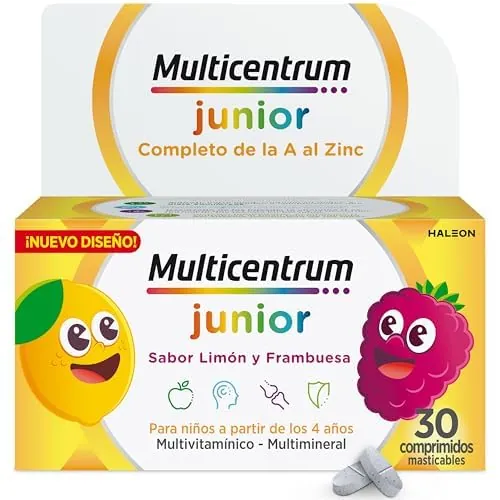 Multicentrum Junior Multivitamínico Infantil, Sin Gluten, 30 Comprimidos