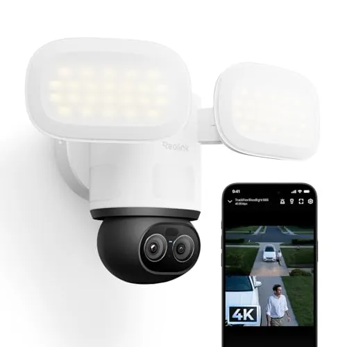 Reolink Camara Vigilancia WiFi Exterior 4K PTZ, TrackFlex Floodlight WiFi