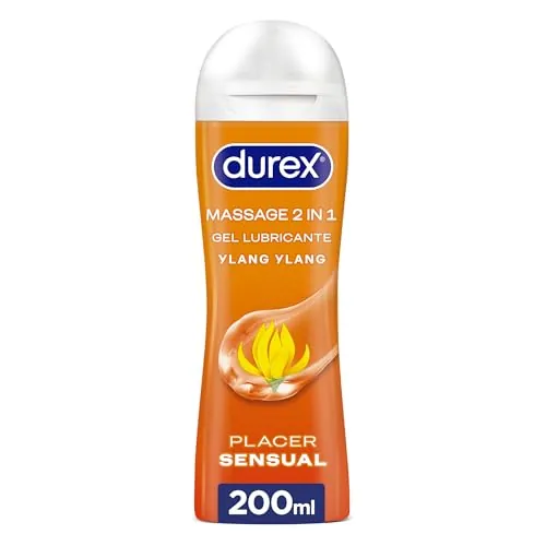 Durex Play Massage Gel Lubricante 2 en 1, Gel de Masaje y Lubricante con Ylang Ylang 200 ml