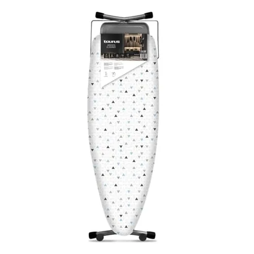 Taurus - Tabla de planchar Argenta Elegance | Plegable | Fácil almacenaje | Apta para centros de planchado | Altura regulable 98 cm | Apta para planchar sentado | 100% algodón | 130x48cm