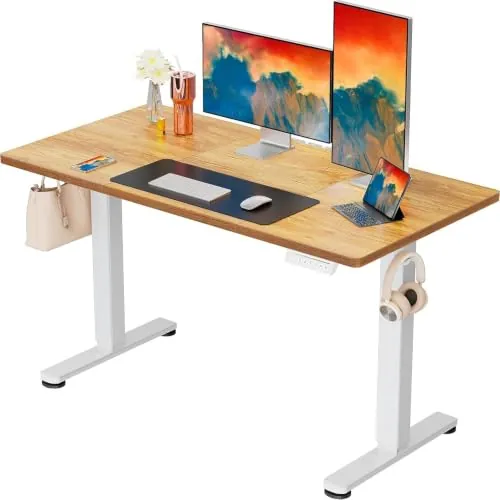 ErGear Escritorio Elevable Eléctrico, 120x60cm, Nogal Oscuro