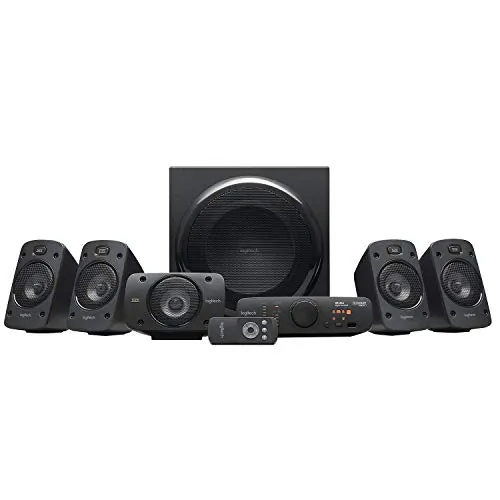 Logitech Z906 5.1 Sistema de Altavoces Sonido Envolvente THX, Certificado Dolby and DTS, 1000 W de Pico, Multi-Dispositivos, Entradas Audio Múltiples, Enchufe UK, PC, PS4, Xbox, TV - Negro