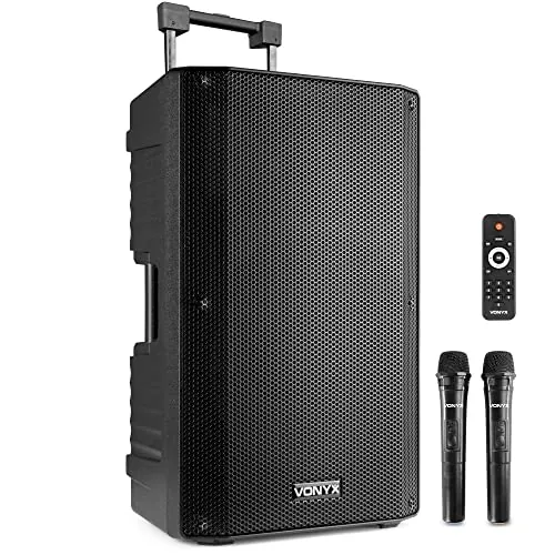 Vonyx VSA700 Altavoz PA Bluetooth 15" 1000W con 2 micros