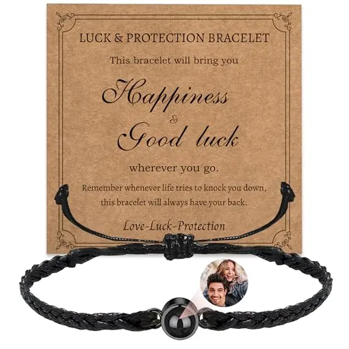Easycosy Regalos Dia del la Madre, Personalizado Pulsera con Foto Dentro, Pulseras Personalizadas con Proyección de Imagen para Mamá, Papá, Pareja, Amigo, Novio