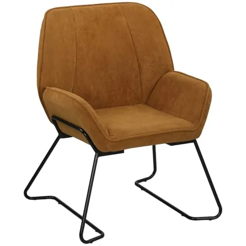 HOMCOM Butaca de Salón Moderna con Asiento Ancho de 46 cm Marrón