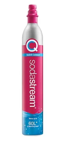 Cilindro de CO₂ adicional Sodastream CQC con acoplamiento rápido, cilindro de CO₂ para uso alimentario, apto para los gasificadores Sodastream Terra y Duo, color rosa