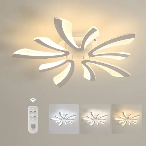 Comely Plafón LED Regulable 48 W – 5400 lm – Luz Ajustable 3000-6500 K – Diseño Acrílico 70 cm x 9 cm – Ideal para Salón, Dormitorio