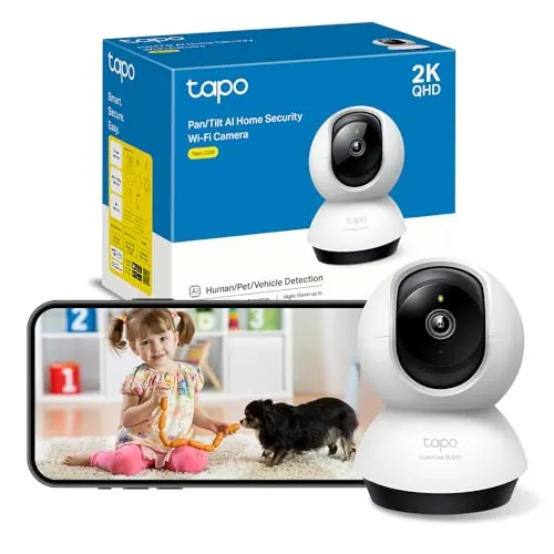 Tapo C220 - Cámara de Vigilancia WiFi Interior 360º, 2K QHD, Detección IA