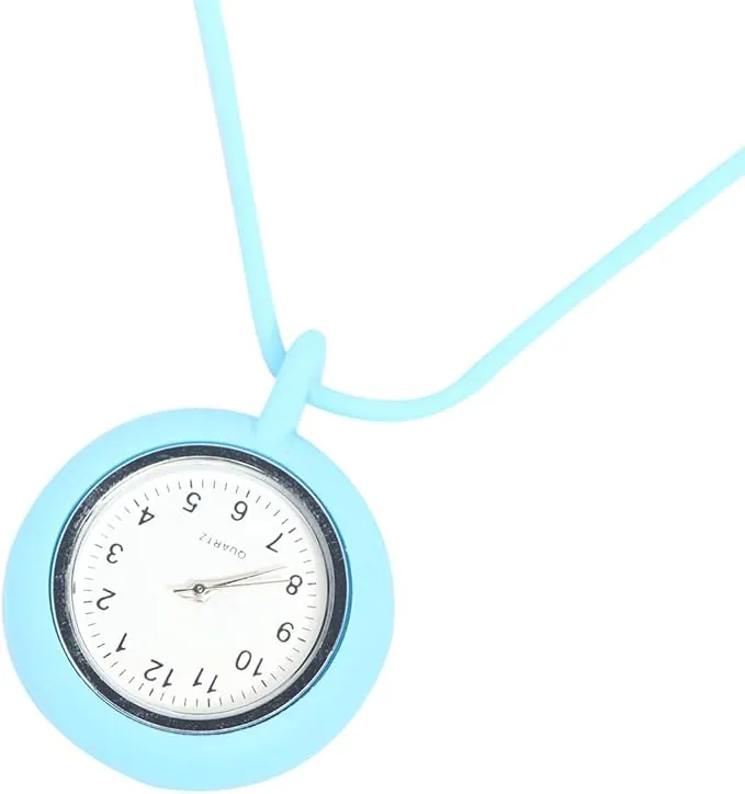 Gatuida Reloj Enfermera Colgante: Reloj de Bolsillo Silicona Dial Redondo Pequeño para Enfermera con Cordón