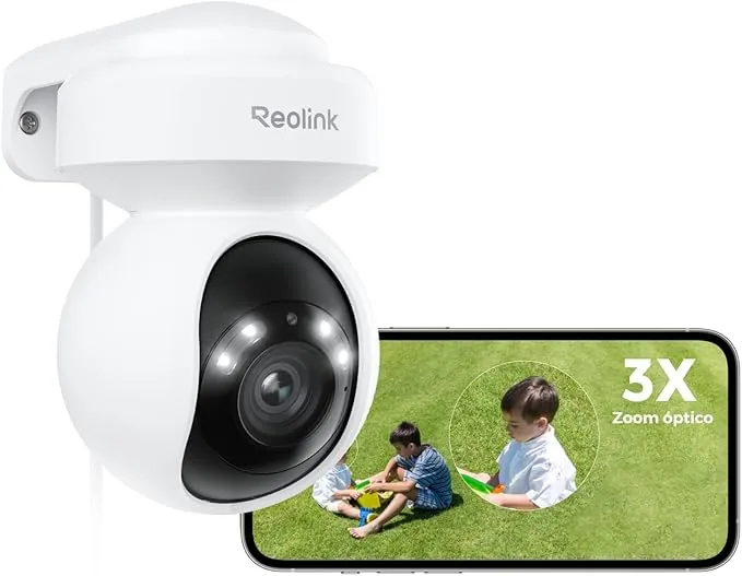 Reolink 4K 8MP PTZ Camara Vigilancia WiFi Exterior con Auto-Tracking, Detección de Humana/Vehículo/Mascota, Cámara de Seguridad Soporte Wi-Fi 6, Audio Bidireccional, Visión Nocturna, E1 Outdoor Pro