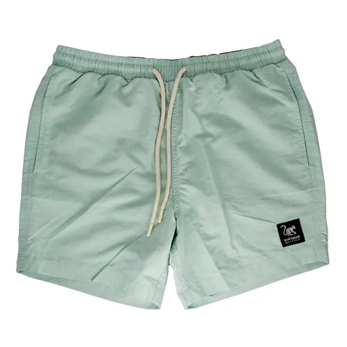 Surf Monkey Bañador Hombre Quick-Dry - Volley Short de Natación (FR/ES, Letras, M, Regular, Regular, Aqua)