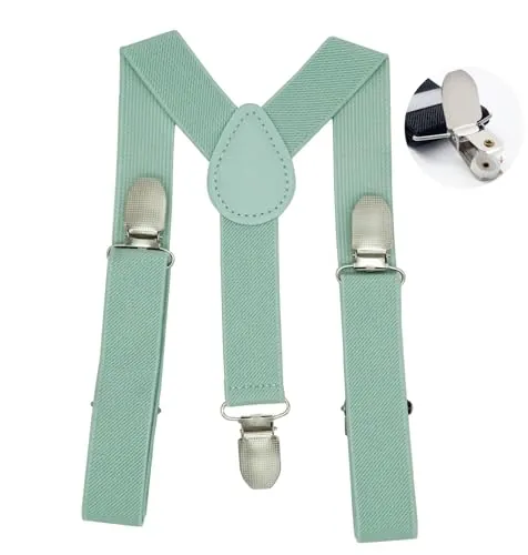 WannGe Tirantes en forma de Y para niños con tirantes cómodos ajustables para niños y niñas, Piedra Azul, Talla única