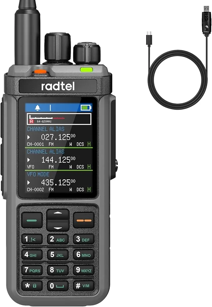 Radtel RT-880 Walkie Talkie 10W Radio Ham portátil con 1024 Canales, recepción HF CB SSB, repetidor Cross-Band, Pantalla a Color de 2,4", batería Recargable de 2400mAh