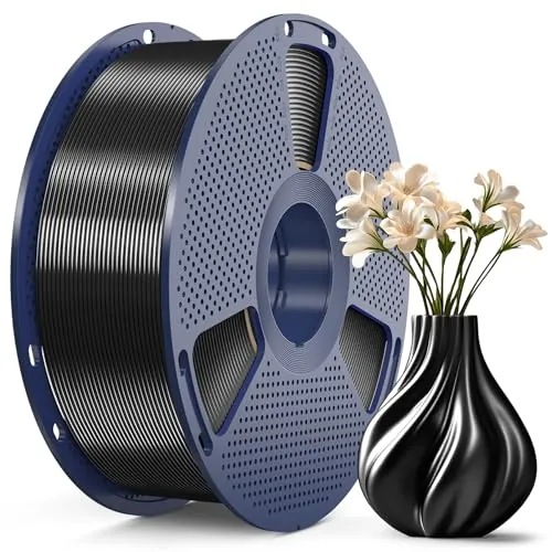 SUNLU PLA+ Silk Filament, Carrete de 1KG, silk Negro