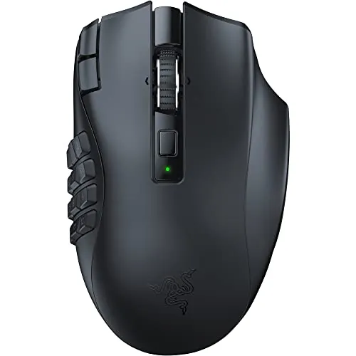 Razer Naga V2 HyperSpeed - Ratón Inalámbrico Ergonómico para Juegos MMO, 19 Botones Programables, Hyperspeed, hasta 250 Horas de Duración De La Batería, Sensor Óptico Focus Pro 30K, Negro
