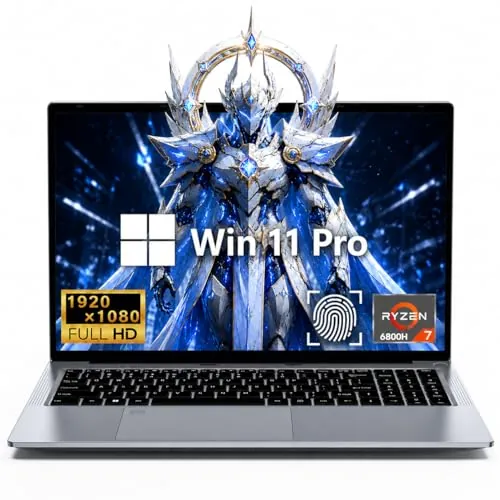 FUNYET Ordenador Portátil 15,6 Pulgadas CPU R7-6800H(hasta 4,7GHz) Gaming Laptop 32GB LPDDR5 1TB SSD Win11 Notebook con IPS 1920×1080, 5000mAh Batería, USB3.0, WiFi5, HDMI y Teclado Retroiluminado