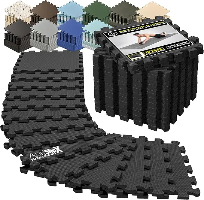 Esterilla Fitness Puzzle para Suelos de Gimnasio | Set de Protección Goma Espuma Losas Caucho para Máquinas de Deporte, Alfombrilla Protector Expandible Tatami Tapiz Alfombra Colchonetas Pesas Gym