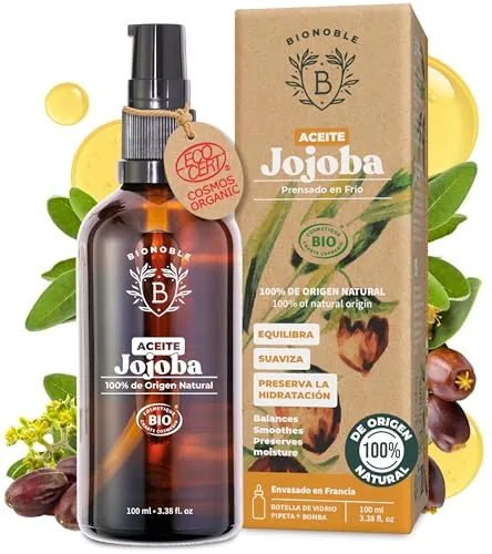 BIONOBLE Aceite de Jojoba 100 Puro y Natural, Bio - Pelo, Piel - 100ml