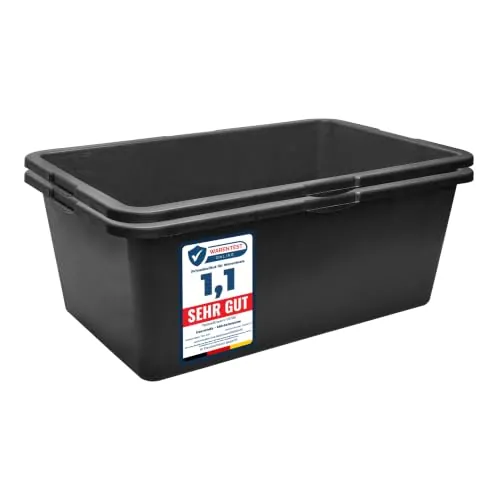 Garronda Pack de 2 Gavetas de Obra Rectangulares 80 L Negro GD-0169