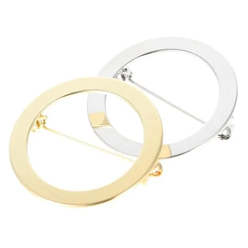 CONGARTENO 2 piezas Alfiler Redondo de Aleación Broche de Solapa Decorativo para Ropa y Bolsos Accesorio de Moda Seguro y Fácil de Usar de y Dorado