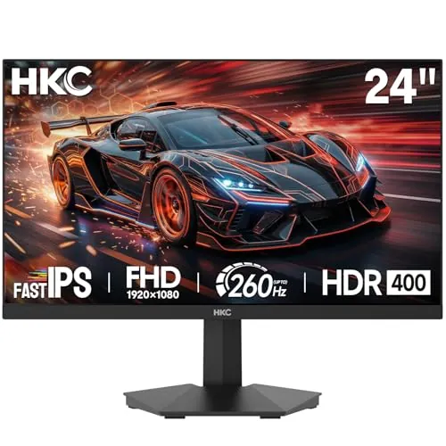 HKC Monitor Gaming 24 Pulgadas Fast IPS Full HD 240Hz(OC 260Hz), 1ms MPRT
