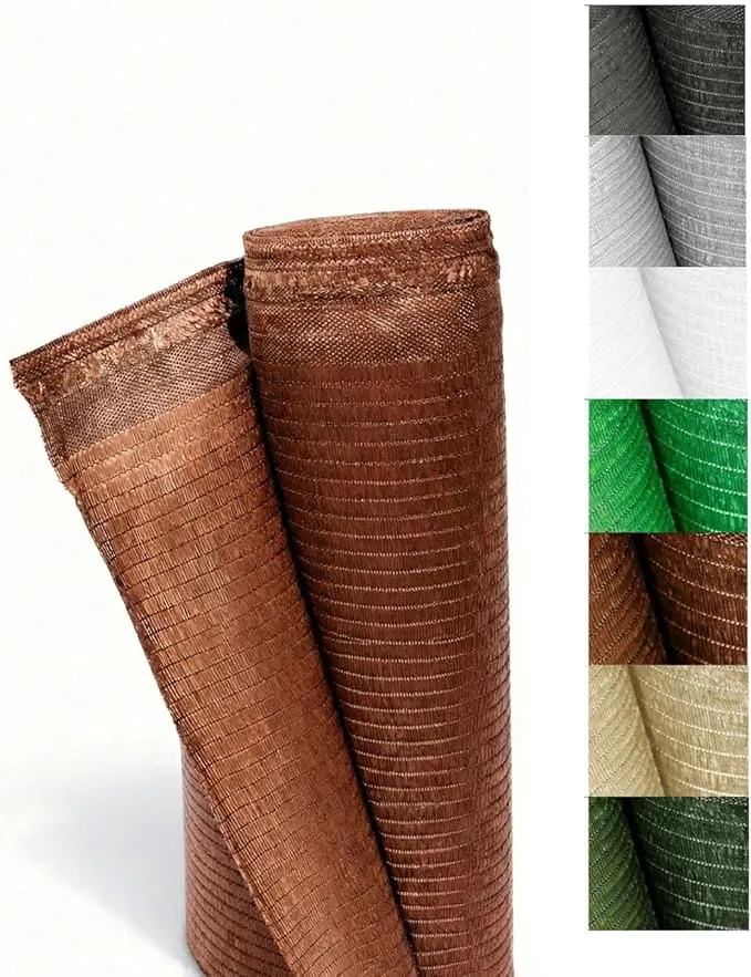 Jardin202 - Malla de Ocultación 110g/m² Premium | Sombreo y Privacidad para Jardín, Vallas, Patios y Terrazas | Protección UV | 1,50 x 10 Metros (Marrón)