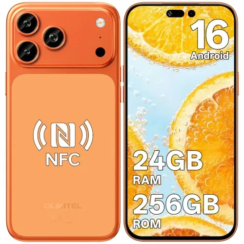 OUKITEL C17 Plus Telefono Movil Android 16, 6.9" 120Hz, 24GB+256GB Naranja