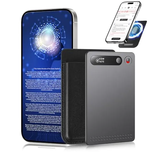Olycism Grabadora de Voz con IA de Bolsillo Transcripción Automática & Traducción en Tiempo Real 118+ Idiomas, 64GB Dispositivo Grabación IA con Resumen Automático Reuniones 29g Ultra Delgado