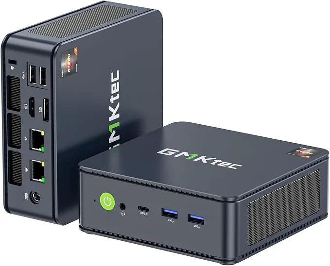 GMKtec AMD Ryzen 7 Mini PC W-11 Pro 7730U(Schlagen Sie Ryzen 7 5825U) (8 C/16 T4,50 GHz), M5 Ultra Dual LAN 2.5G Mini Computer, 16GB DDR4 RAM+512GB PCIe-SSD, WiFi 6, USB 3.2, USB-C, BT 5.2, DP, HDMI