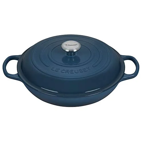 Le Creuset Cacerola baja de hierro fundido, 30 cm, 3, 5 L, Deep Teal, 21180306422430